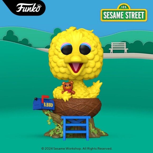 Funko POP! Sesame Street Big Bird in Nest Deluxe Figure #1612 - Picture 1 of 7